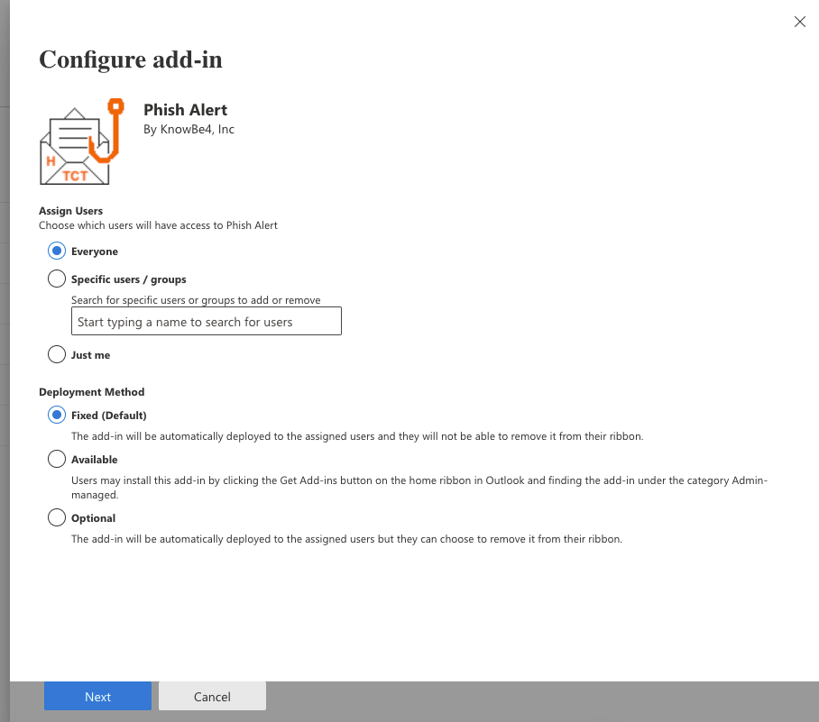 MicrosoftリボンPhish Alert Button（PAB）製品マニュアル | KnowBe4